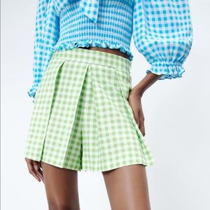 Zara Gingham Skort NWT
